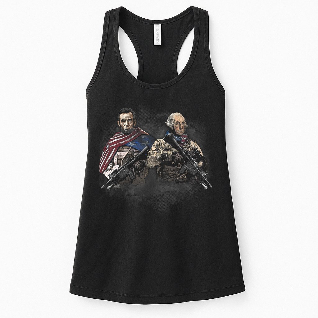 Presidential Soldiers: Abraham Lincoln And George Washington TShirt Womens Tank Top