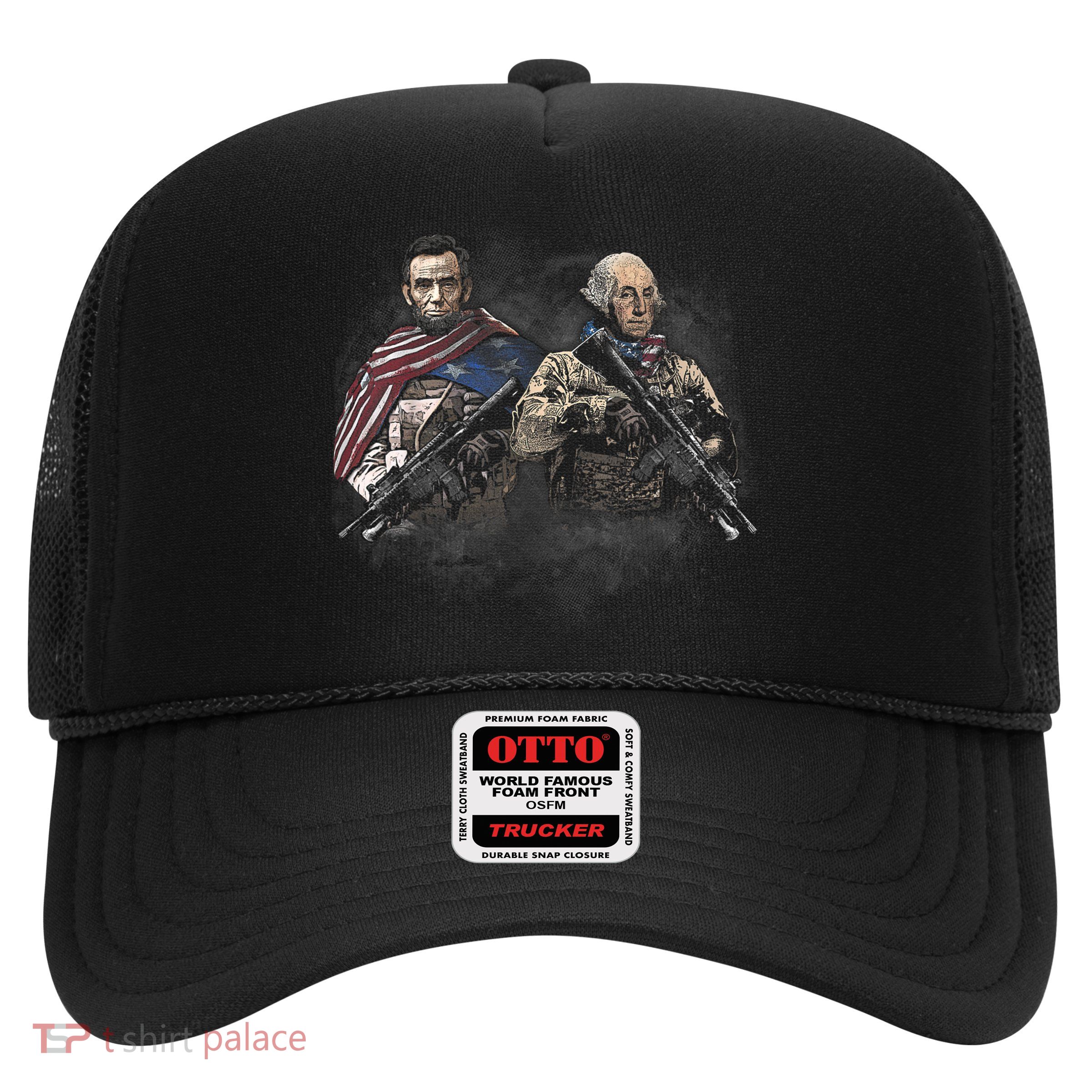 Presidential Soldiers: Abraham Lincoln And George Washington TShirt Trucker Hat