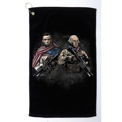 Presidential Soldiers: Abraham Lincoln And George Washington TShirt Golf Towel