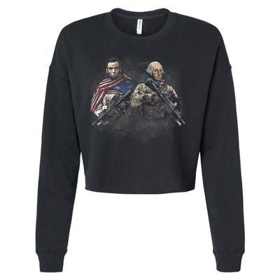 Presidential Soldiers: Abraham Lincoln And George Washington TShirt Cropped Pullover Crew