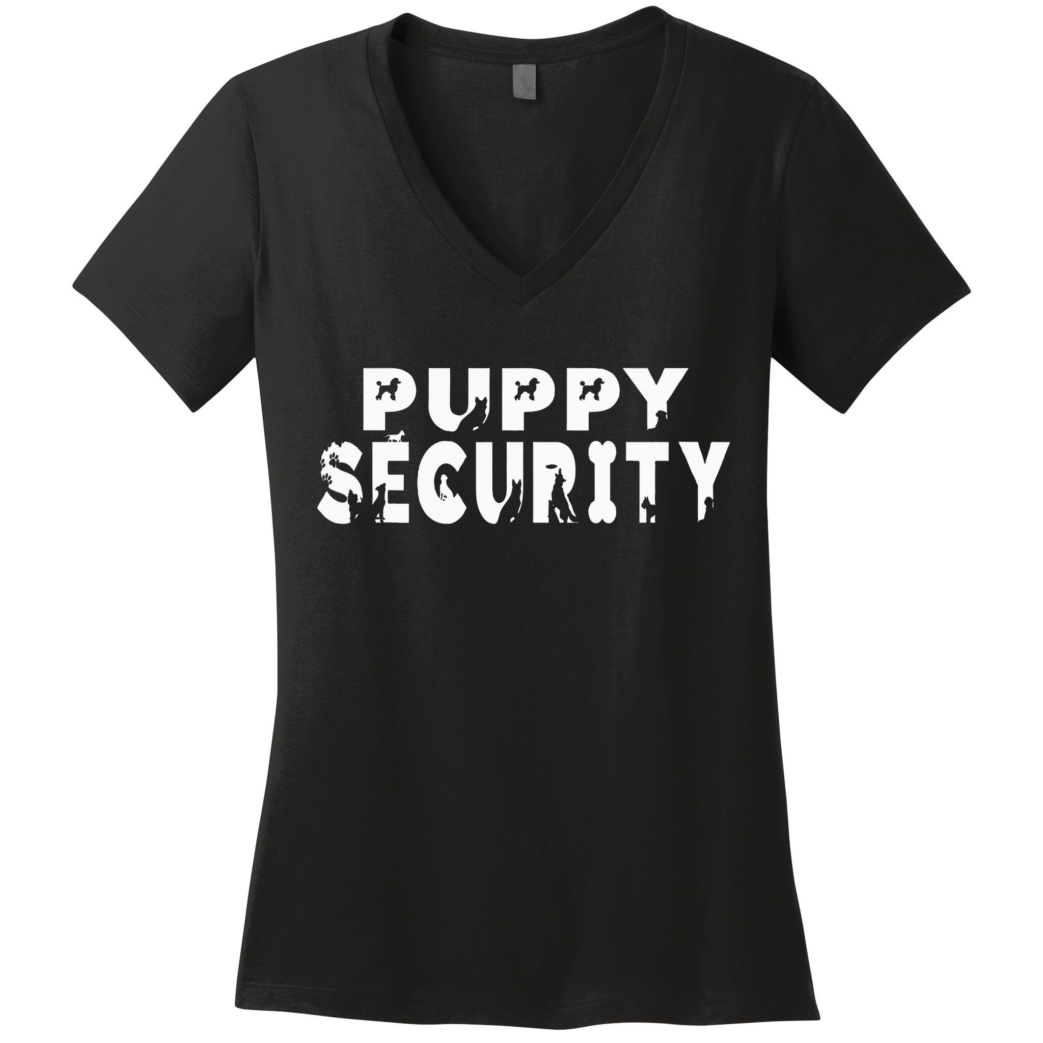Puppy Security Adult Dog Catcher Costume Dalmatian Halloween Women's V-Neck T-Shirt