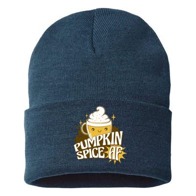 Pumpkin Spice AF Cute Gift Sustainable Knit Beanie