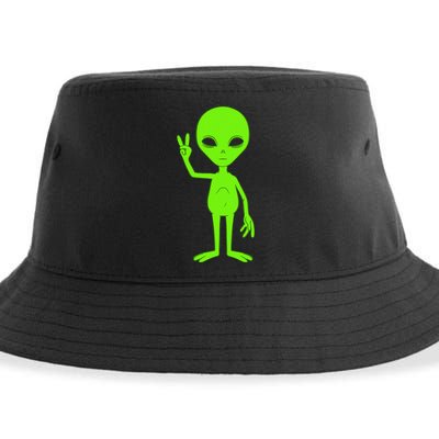 Peace Sign Alien Roswell Sustainable Bucket Hat