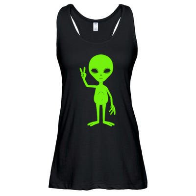 Peace Sign Alien Roswell Ladies Essential Flowy Tank