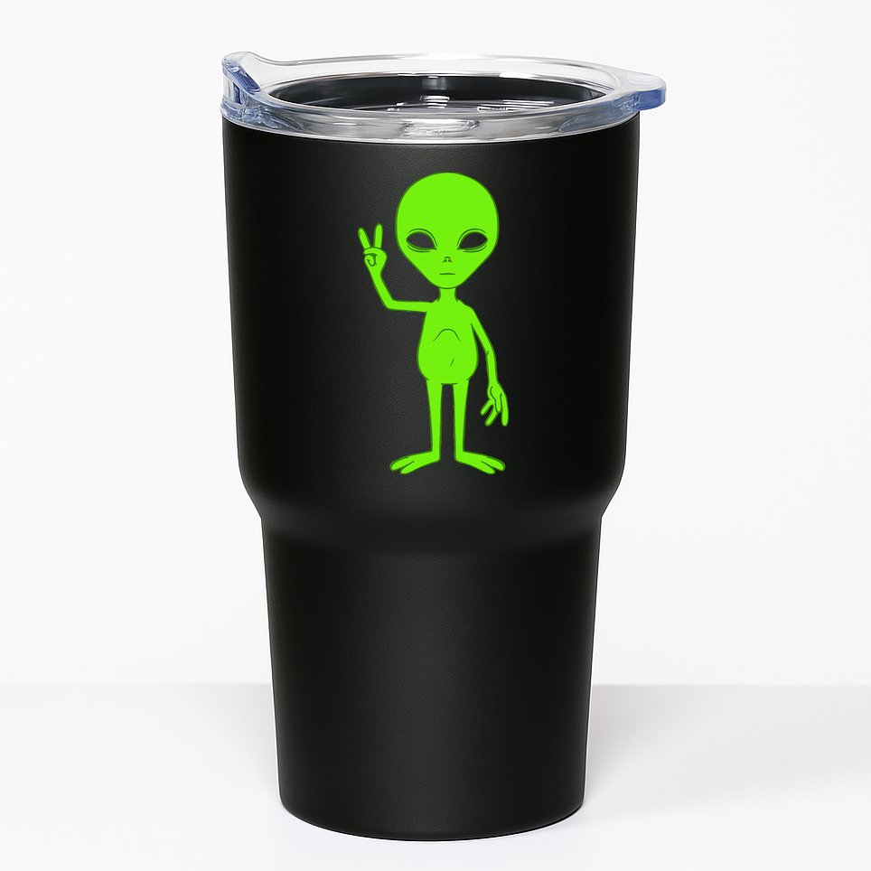 Peace Sign Alien Roswell Tumbler