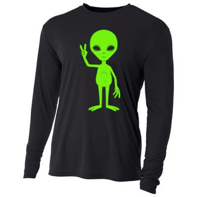 Peace Sign Alien Roswell Cooling Performance Long Sleeve Crew