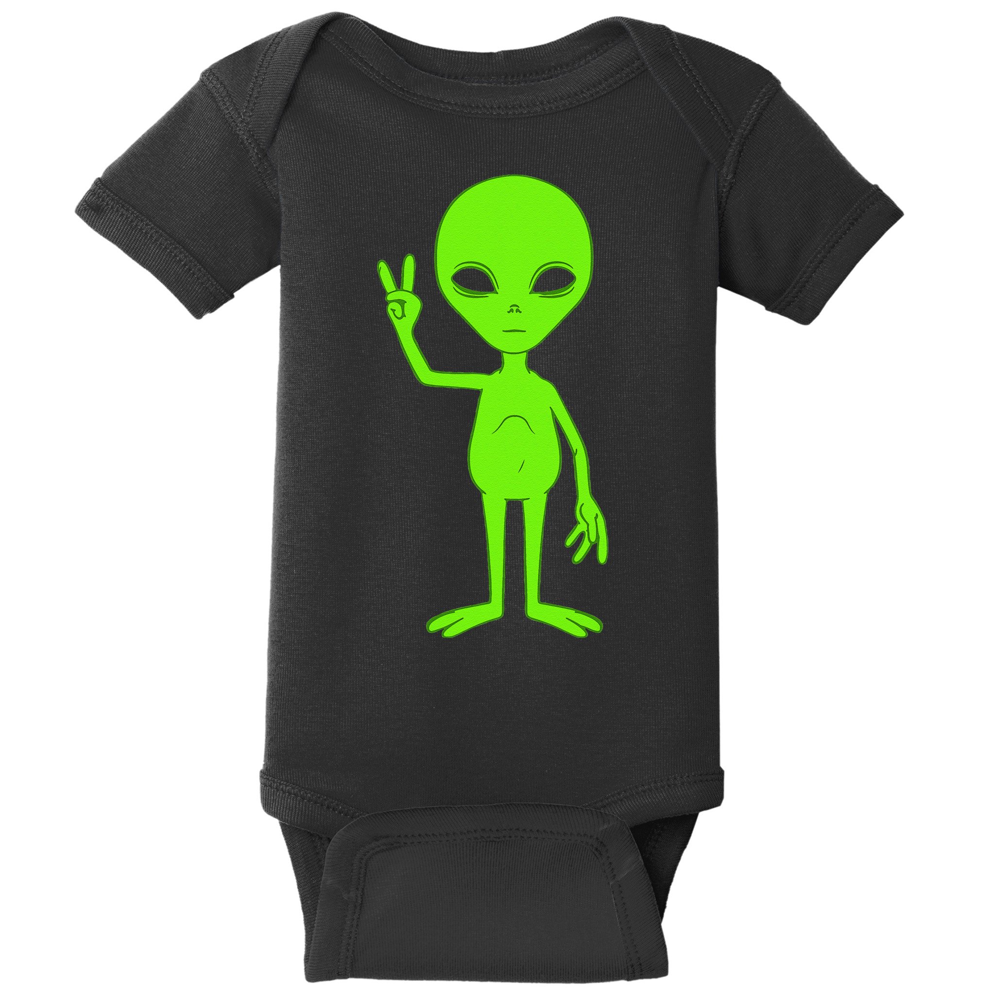 Peace Sign Alien Roswell Baby Bodysuit