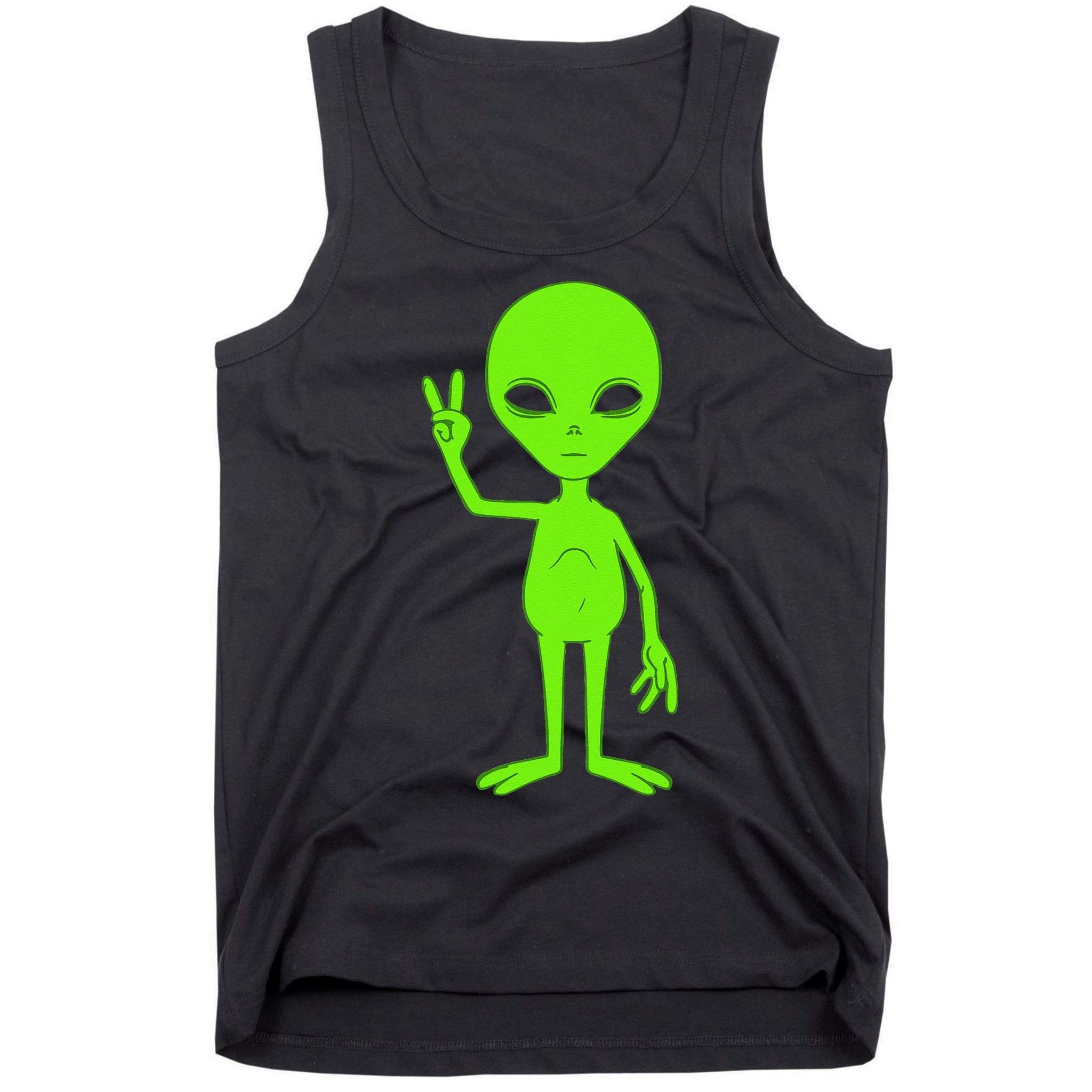 Peace Sign Alien Roswell Tank Top