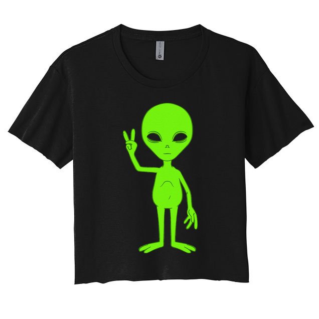 Peace Sign Alien Roswell Crop Top