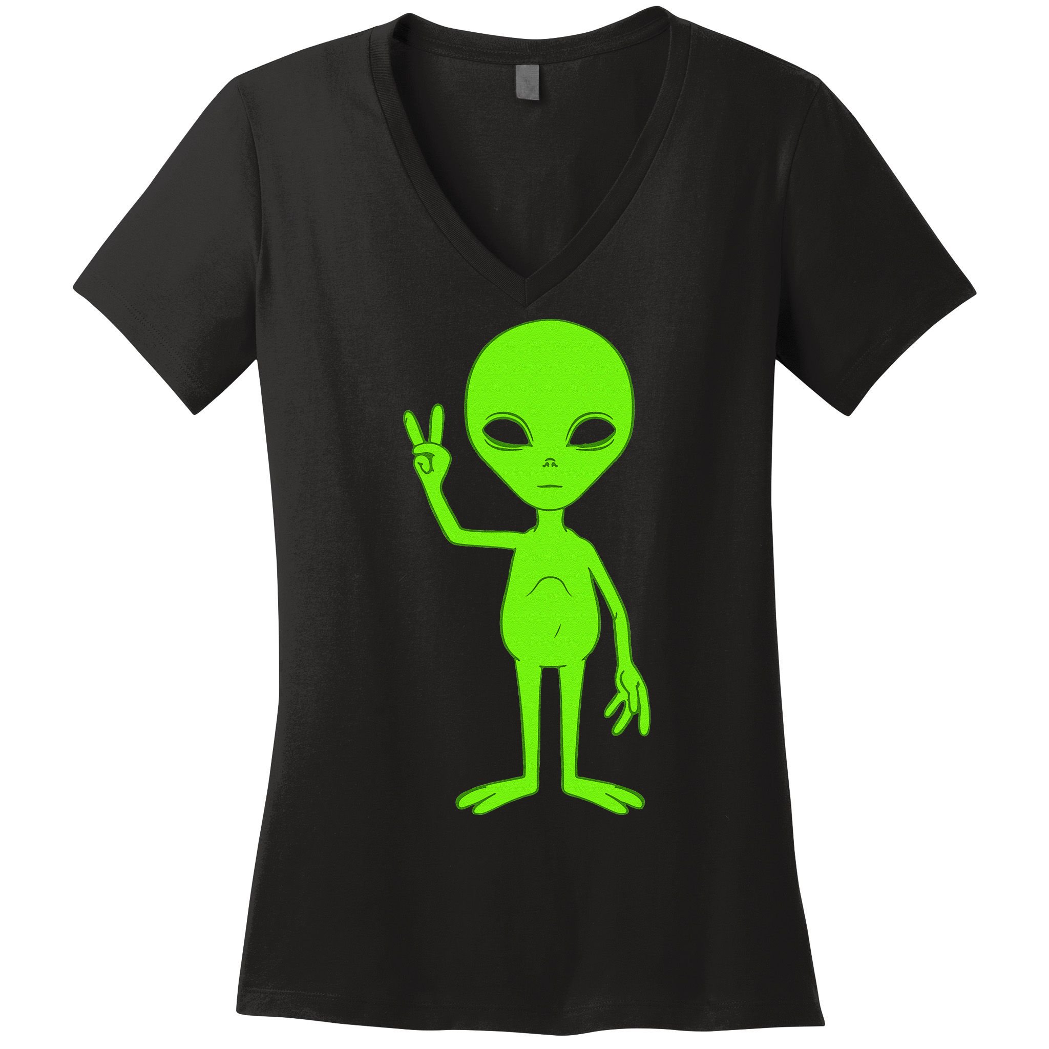 Peace Sign Alien Roswell Women's V-Neck T-Shirt