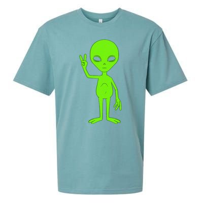 Peace Sign Alien Roswell Sueded Cloud Jersey T-Shirt