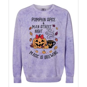 Pumpkin Spice And Main Street Nights Magic Is Brewing Colorblast Crewneck Sweatshirt