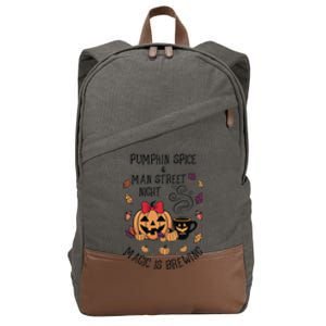 Pumpkin Spice And Main Street Nights Magic Is Brewing Cotton Canvas Backpack