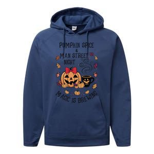 Pumpkin Spice And Main Street Nights Magic Is Brewing Performance Fleece Hoodie