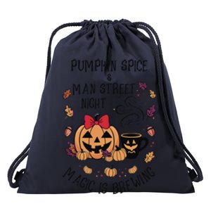 Pumpkin Spice And Main Street Nights Magic Is Brewing Drawstring Bag