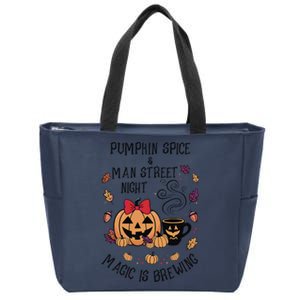 Pumpkin Spice And Main Street Nights Magic Is Brewing Zip Tote Bag