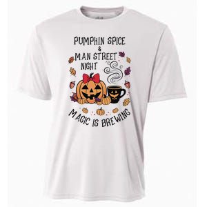 Pumpkin Spice And Main Street Nights Magic Is Brewing Cooling Performance Crew T-Shirt