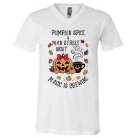 Pumpkin Spice And Main Street Nights Magic Is Brewing V-Neck T-Shirt