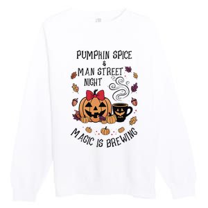 Pumpkin Spice And Main Street Nights Magic Is Brewing Premium Crewneck Sweatshirt