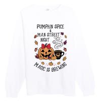 Pumpkin Spice And Main Street Nights Magic Is Brewing Premium Crewneck Sweatshirt