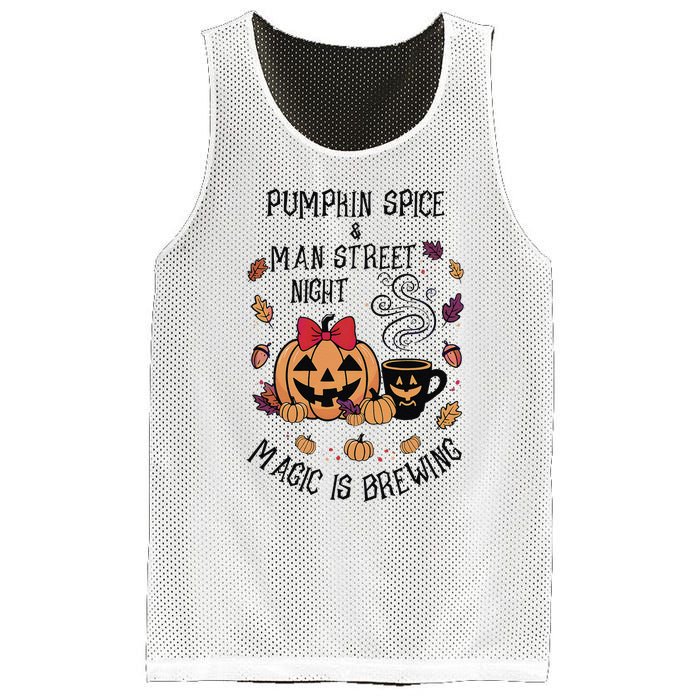 Pumpkin Spice And Main Street Nights Magic Is Brewing Mesh Reversible Basketball Jersey Tank