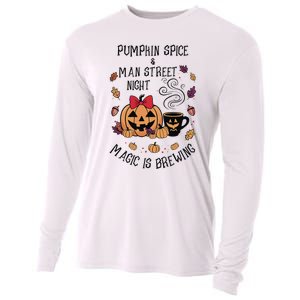 Pumpkin Spice And Main Street Nights Magic Is Brewing Cooling Performance Long Sleeve Crew