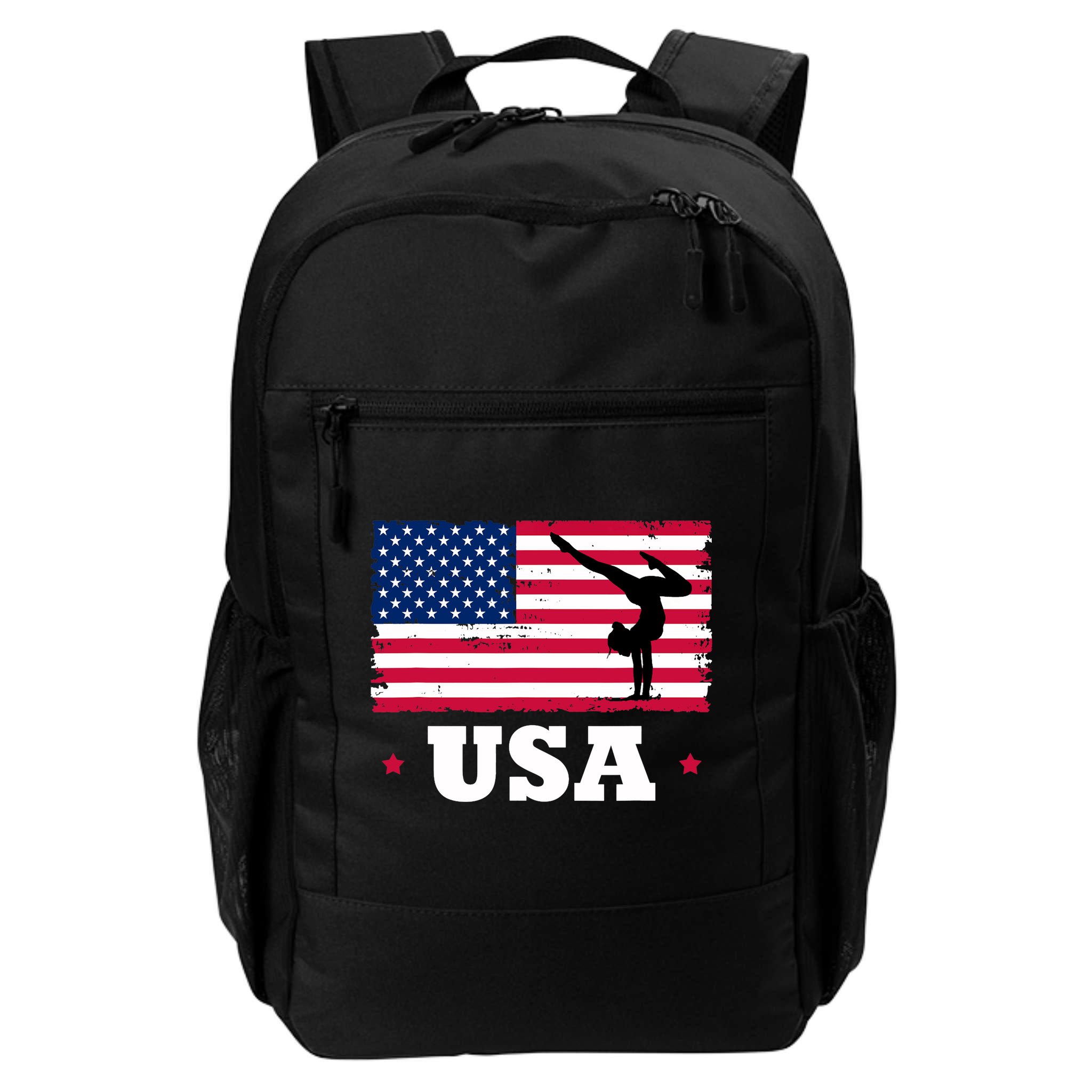 Patriotic Sports American USA Flag Girl Gymnastics Backpack