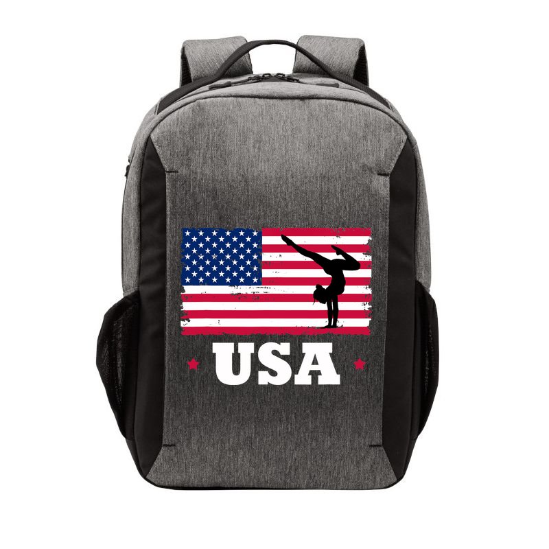 Patriotic Sports American USA Flag Girl Gymnastics Vector Backpack