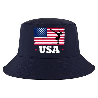 Patriotic Sports American USA Flag Girl Gymnastics Cool Comfort Performance Bucket Hat