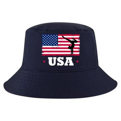 Patriotic Sports American USA Flag Girl Gymnastics Cool Comfort Performance Bucket Hat