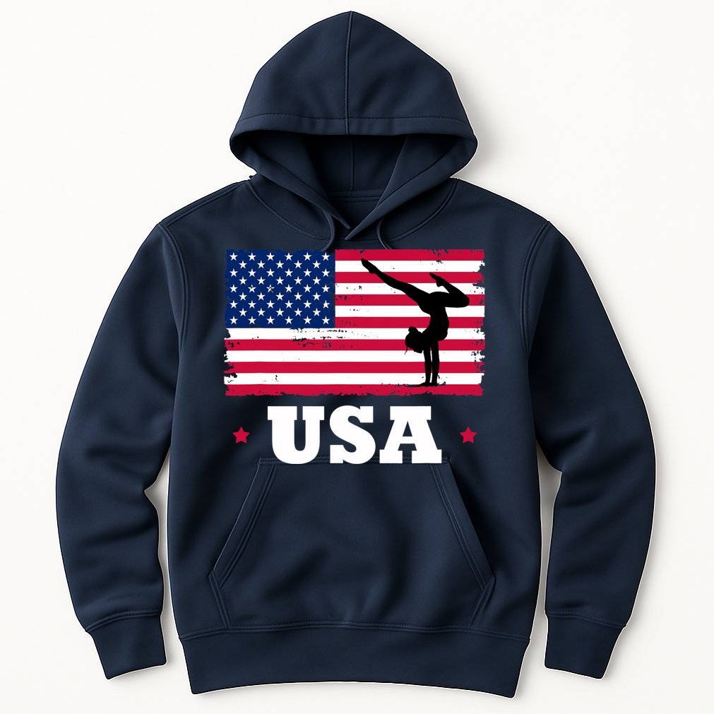 Patriotic Sports American USA Flag Girl Gymnastics Hoodie