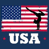 Patriotic Sports American USA Flag Girl Gymnastics Tall T-Shirt