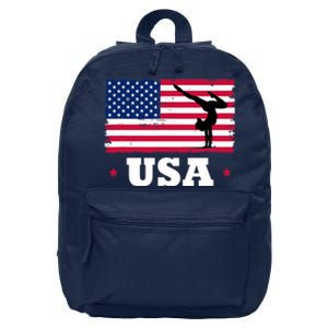 Patriotic Sports American USA Flag Girl Gymnastics 16 in Basic Backpack