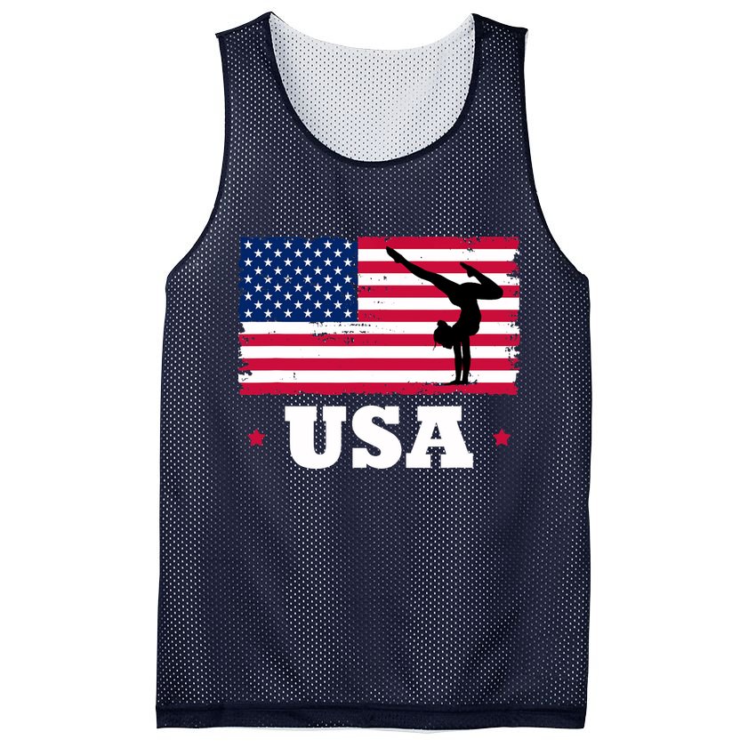 Patriotic Sports American USA Flag Girl Gymnastics Mesh Reversible Basketball Jersey Tank