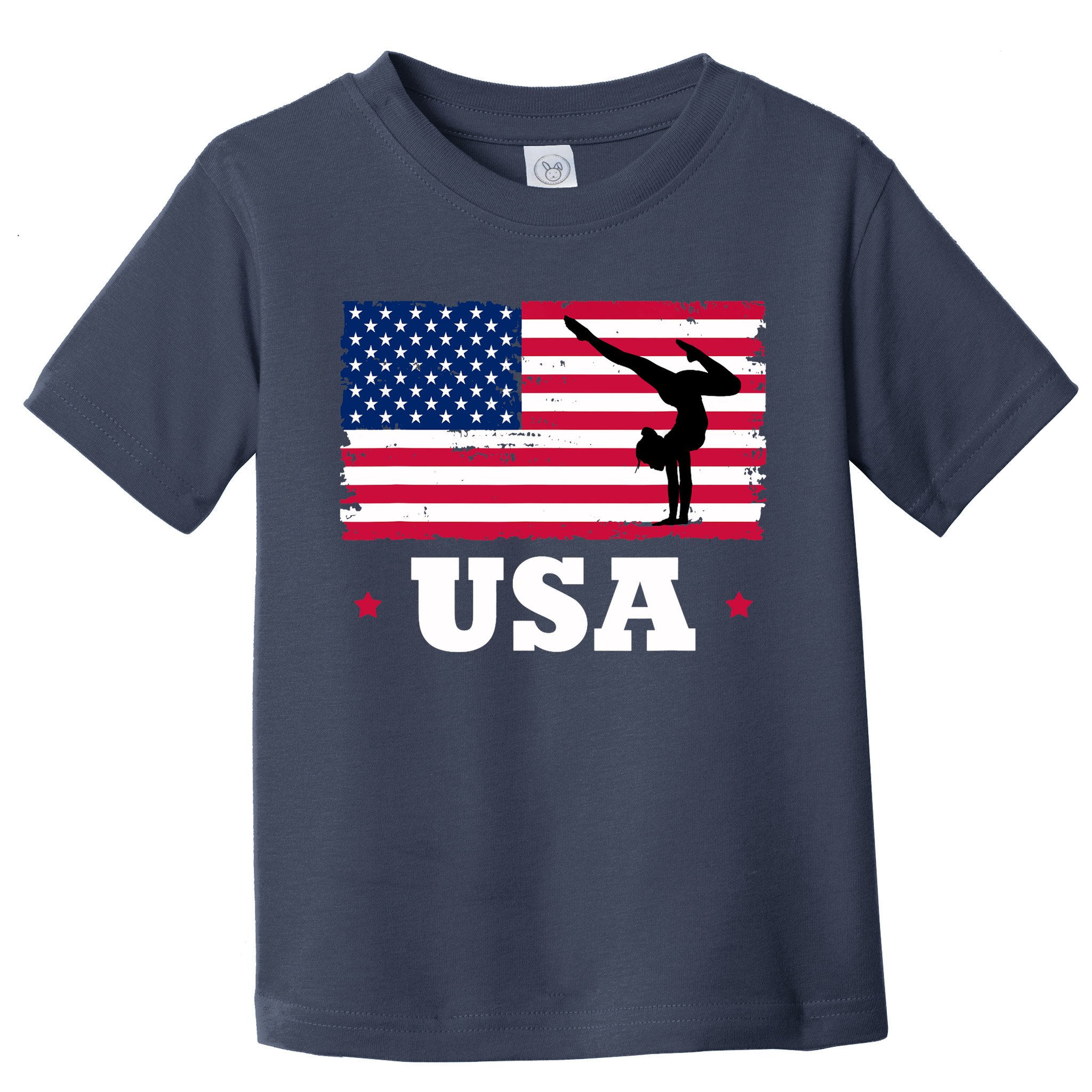 Patriotic Sports American USA Flag Girl Gymnastics Toddler T-Shirt