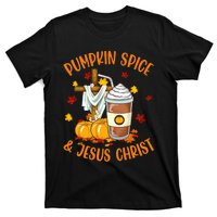 Pumpkin Spice And Jesus Christ Funny Coffee Lovers Gifts T-Shirt