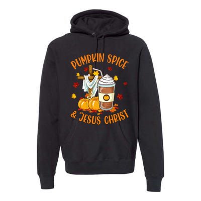 Pumpkin Spice And Jesus Christ Funny Coffee Lovers Gifts Premium Hoodie