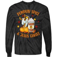 Pumpkin Spice And Jesus Christ Funny Coffee Lovers Gifts Tie-Dye Long Sleeve Shirt