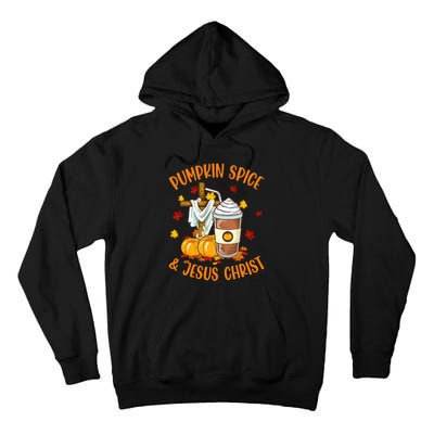 Pumpkin Spice And Jesus Christ Funny Coffee Lovers Gifts Tall Hoodie