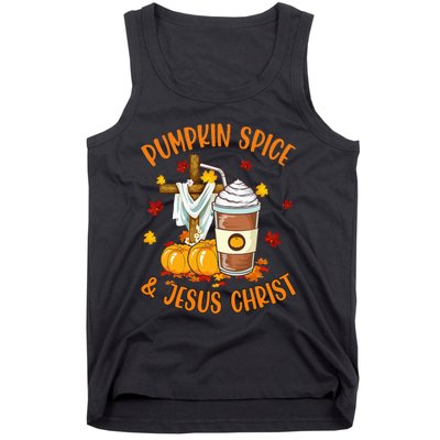 Pumpkin Spice And Jesus Christ Funny Coffee Lovers Gifts Tank Top