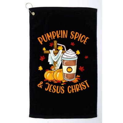 Pumpkin Spice And Jesus Christ Funny Coffee Lovers Gifts Platinum Collection Golf Towel