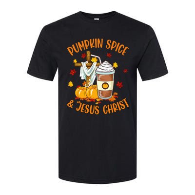 Pumpkin Spice And Jesus Christ Funny Coffee Lovers Gifts Softstyle® CVC T-Shirt