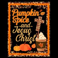 Pumpkin Spice And Jesus Christ Autumn Fall Leopard Print Drawstring Bag