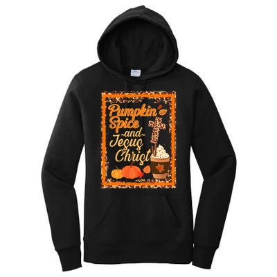 Pumpkin Spice And Jesus Christ Autumn Fall Leopard Print Women's Pullover Hoodie
