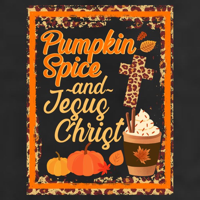Pumpkin Spice And Jesus Christ Autumn Fall Leopard Print Large Microfiber Waffle Golf Towel