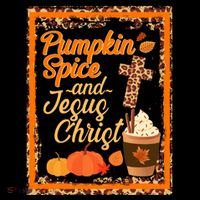 Pumpkin Spice And Jesus Christ Autumn Fall Leopard Print Youth Performance Sprint T-Shirt