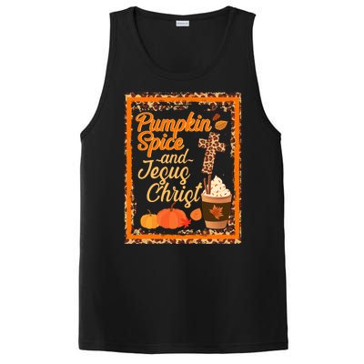 Pumpkin Spice And Jesus Christ Autumn Fall Leopard Print PosiCharge Competitor Tank