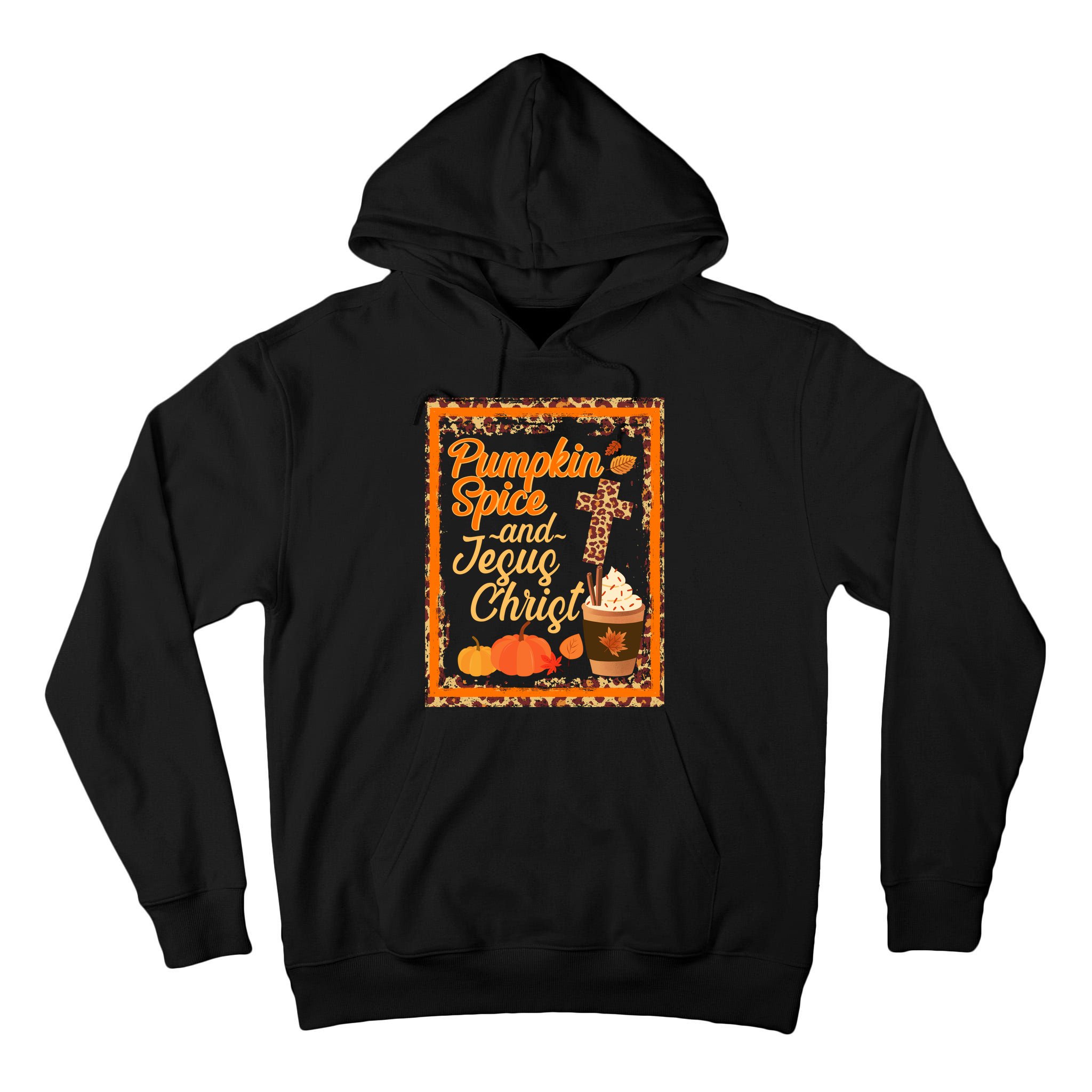 Pumpkin Spice And Jesus Christ Autumn Fall Leopard Print Tall Hoodie