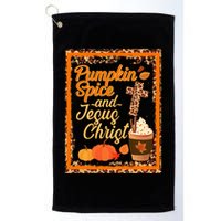 Pumpkin Spice And Jesus Christ Autumn Fall Leopard Print Golf Towel