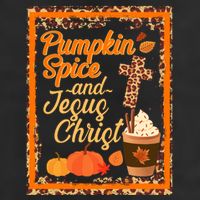 Pumpkin Spice And Jesus Christ Autumn Fall Leopard Print Golf Towel
